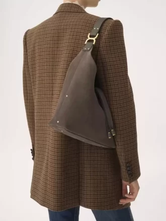 Piccola borsa hobo Marcie in pelle scamosciata