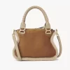 Piccola borsa Marcie in pelle scamosciata e shearling Piccola borsa Marcie in pelle scamosciata e shearling