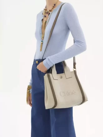 Piccola borsa tote Chloé Carry in tela
