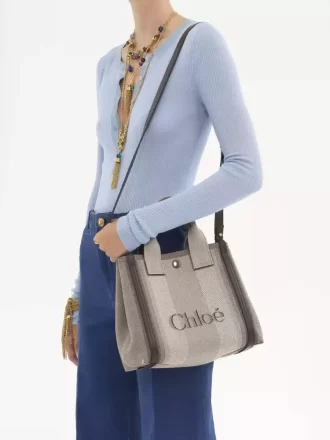 Piccola borsa tote Chloé Carry in tela