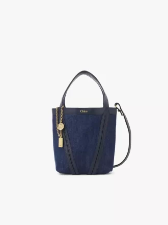 Piccola borsa tote Chloé Spin in denim Piccola borsa tote Chloé Spin in denim