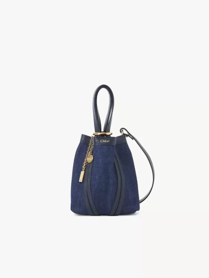 Piccola borsa tote Chloé Spin in denim Piccola borsa tote Chloé Spin in denim