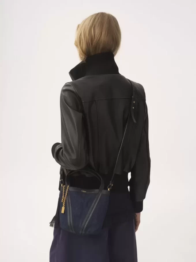 Piccola borsa tote Chloé Spin in denim Piccola borsa tote Chloé Spin in denim