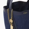 Piccola borsa tote Chloé Spin in denim Piccola borsa tote Chloé Spin in denim