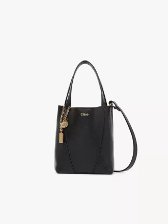 Piccola borsa tote Chloé Spin in pelle martellata