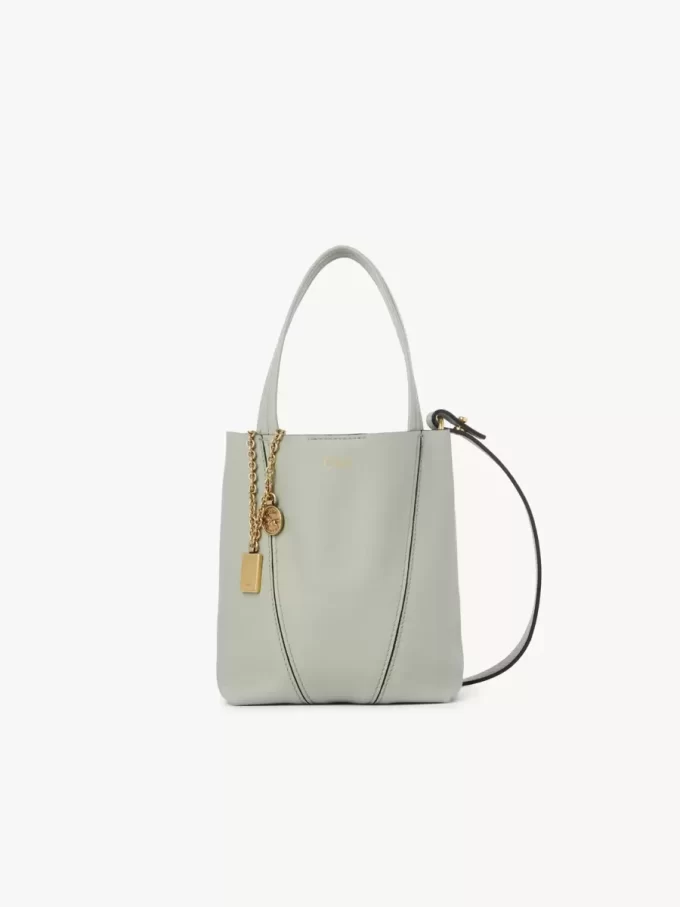 Piccola borsa tote Chloé Spin in pelle martellata Piccola borsa tote Chloé Spin in pelle martellata
