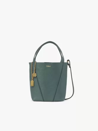 Piccola borsa tote Chloé Spin in pelle martellata