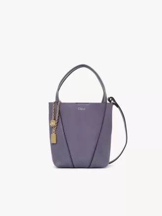 Piccola borsa tote Chloé Spin in pelle martellata