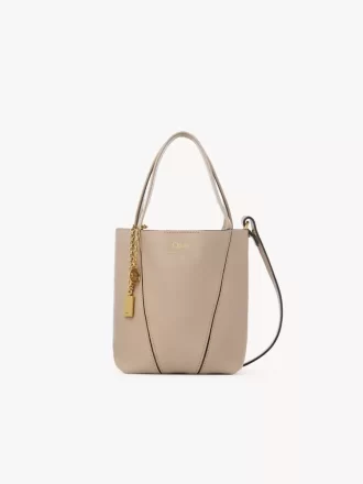 Piccola borsa tote Chloé Spin in pelle martellata