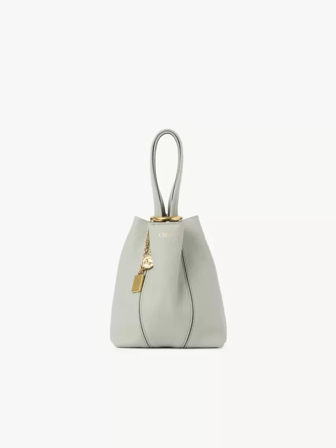 Piccola borsa tote Chloé Spin in pelle martellata Piccola borsa tote Chloé Spin in pelle martellata