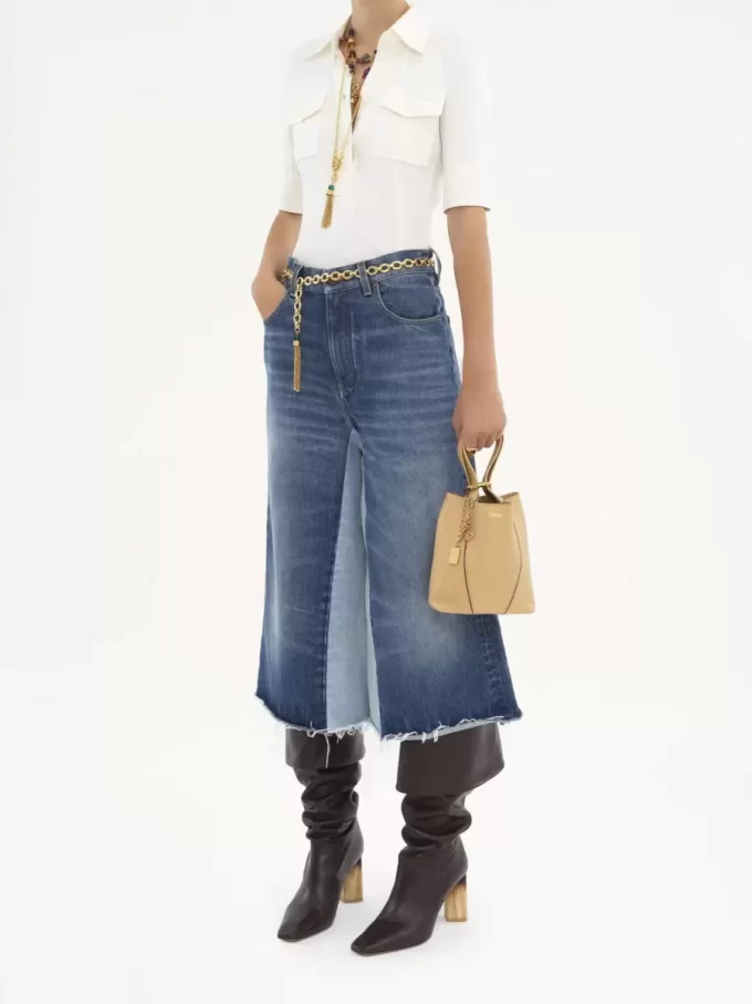Piccola borsa tote Chloé Spin in pelle martellata Piccola borsa tote Chloé Spin in pelle martellata