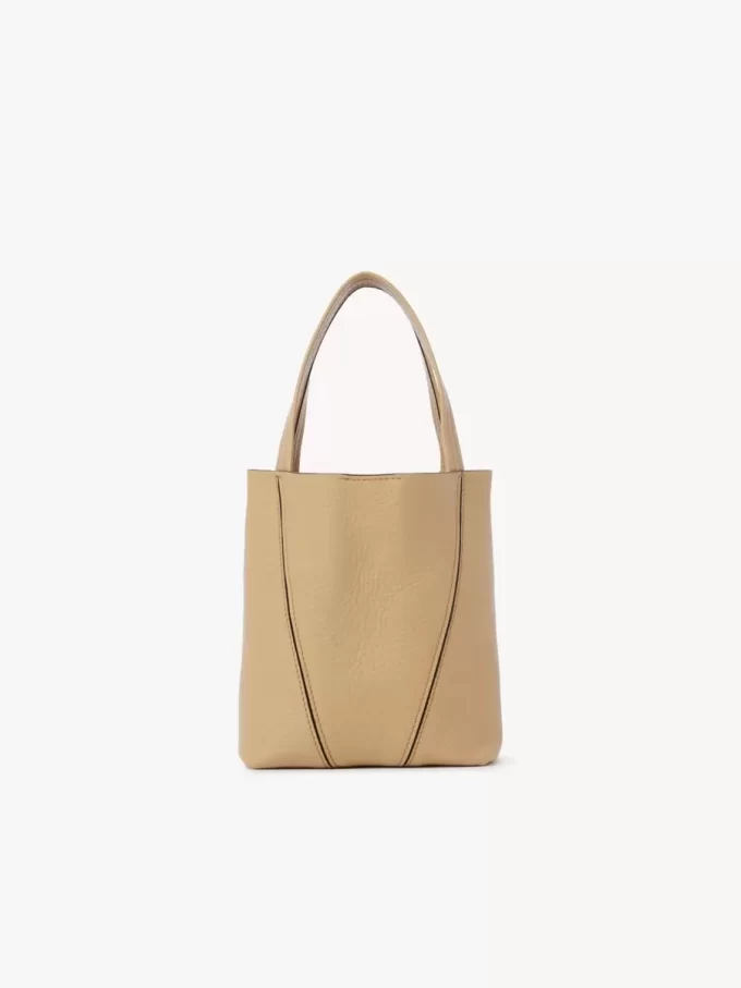 Piccola borsa tote Chloé Spin in pelle martellata Piccola borsa tote Chloé Spin in pelle martellata