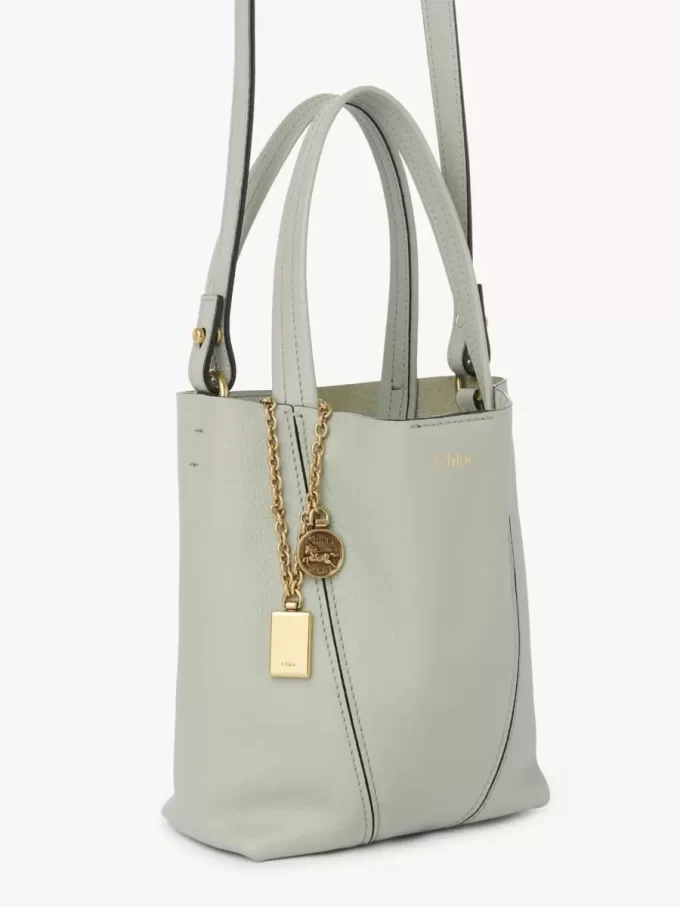 Piccola borsa tote Chloé Spin in pelle martellata Piccola borsa tote Chloé Spin in pelle martellata