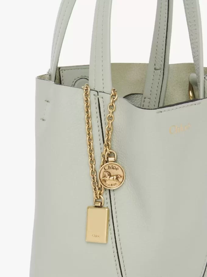 Piccola borsa tote Chloé Spin in pelle martellata Piccola borsa tote Chloé Spin in pelle martellata