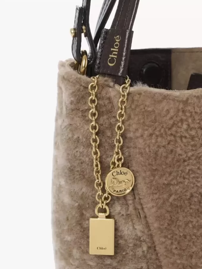 Piccola borsa tote Chloé Spin in shearling Piccola borsa tote Chloé Spin in shearling