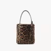 Piccola borsa tote Chloé Spin in shearling con stampa leopardata Piccola borsa tote Chloé Spin in shearling con stampa leopardata