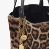 Piccola borsa tote Chloé Spin in shearling con stampa leopardata Piccola borsa tote Chloé Spin in shearling con stampa leopardata