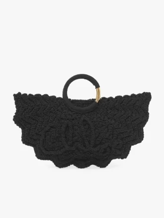 Piccola borsa tote Paravent con bracciale all’uncinetto