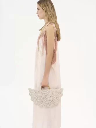 Piccola borsa tote Paravent con bracciale all’uncinetto
