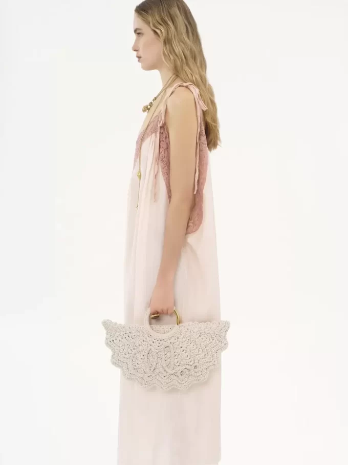 Piccola borsa tote Paravent con bracciale all’uncinetto Piccola borsa tote Paravent con bracciale all’uncinetto
