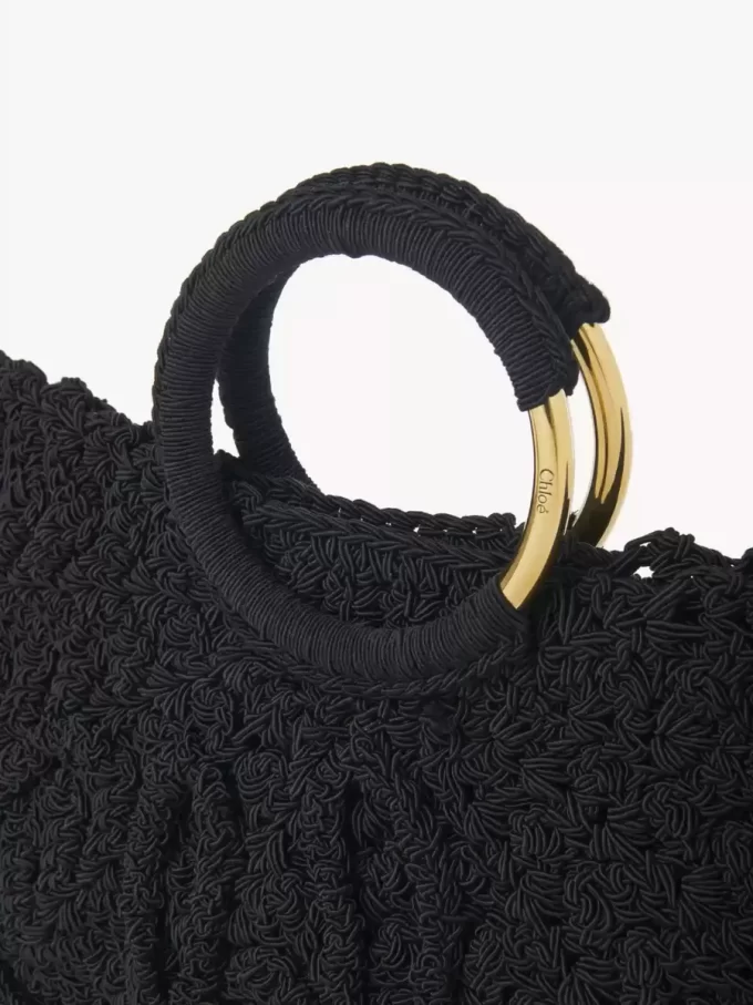 Piccola borsa tote Paravent con bracciale all’uncinetto Piccola borsa tote Paravent con bracciale all’uncinetto
