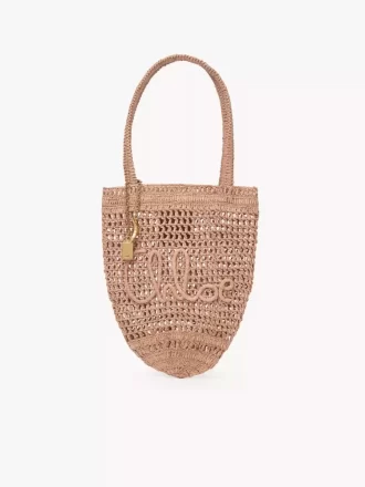 Piccola borsa tote Summer Banana in rafia