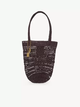 Piccola borsa tote Summer Banana in rafia