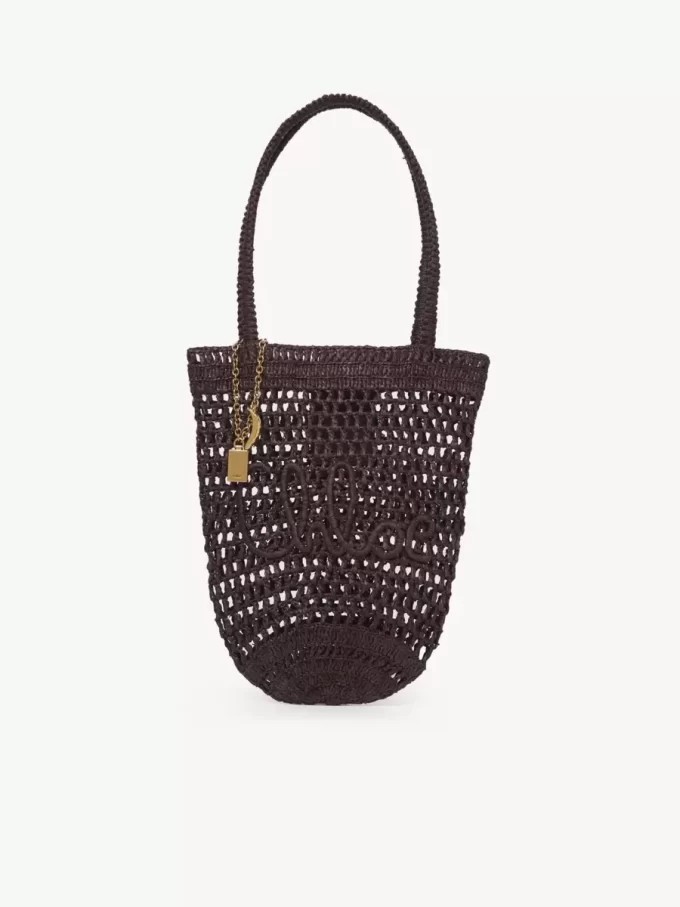 Piccola borsa tote Summer Banana in rafia Piccola borsa tote Summer Banana in rafia