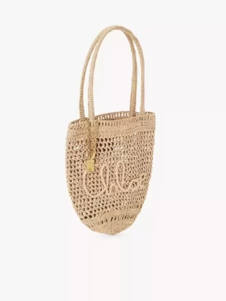 Piccola borsa tote Summer Banana in rafia
