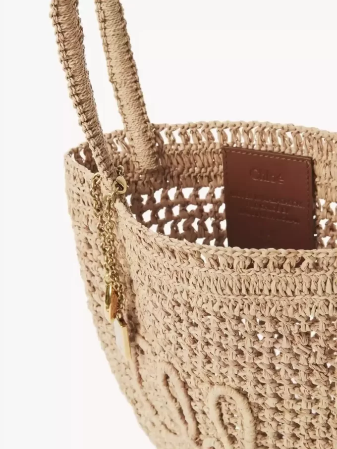 Piccola borsa tote Summer Banana in rafia Piccola borsa tote Summer Banana in rafia
