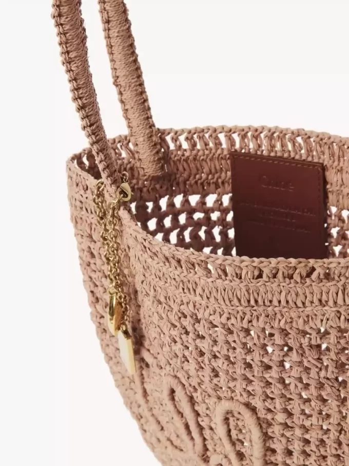 Piccola borsa tote Summer Banana in rafia Piccola borsa tote Summer Banana in rafia