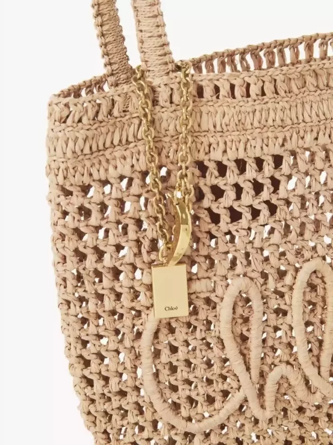 Piccola borsa tote Summer Banana in rafia Piccola borsa tote Summer Banana in rafia