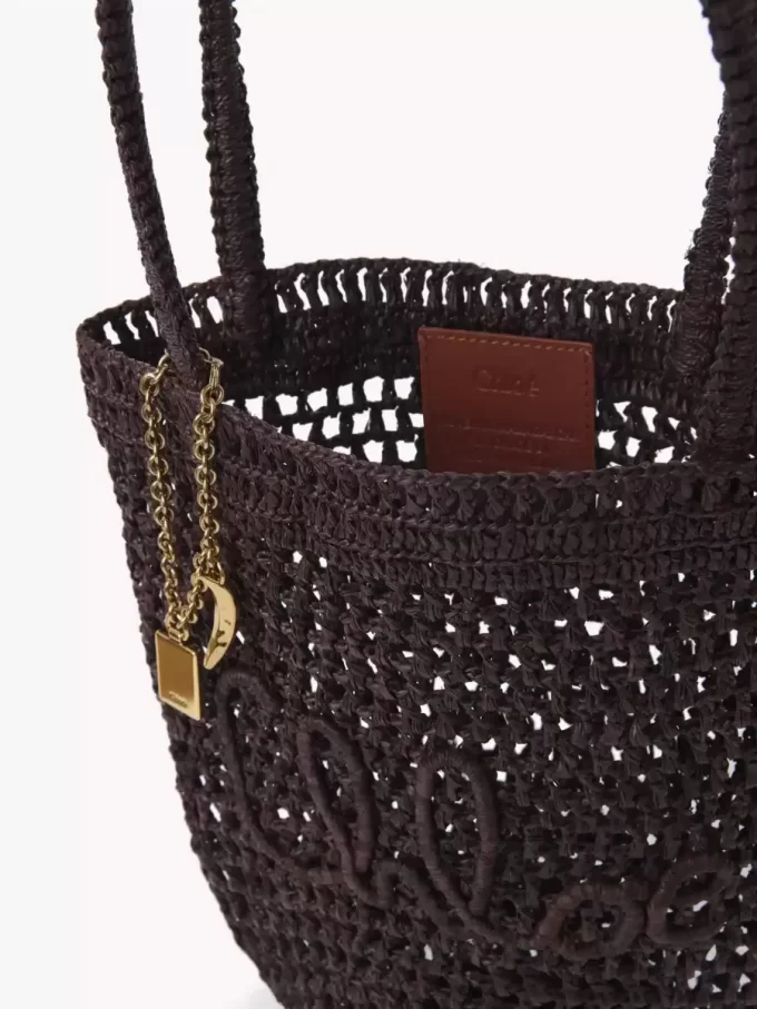 Piccola borsa tote Summer Banana in rafia Piccola borsa tote Summer Banana in rafia