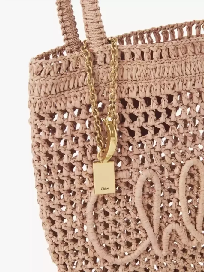 Piccola borsa tote Summer Banana in rafia Piccola borsa tote Summer Banana in rafia