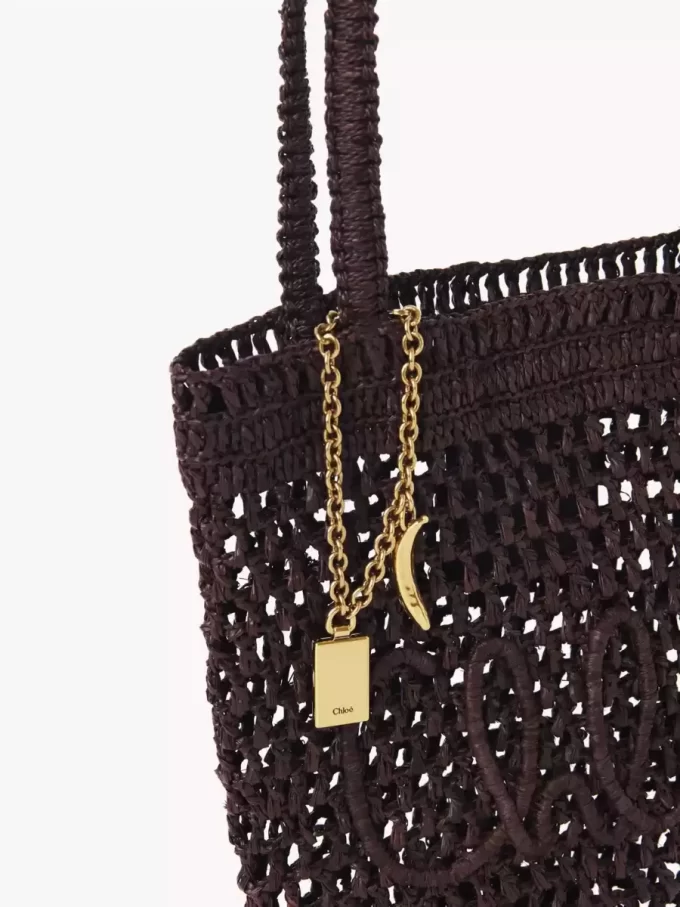 Piccola borsa tote Summer Banana in rafia Piccola borsa tote Summer Banana in rafia
