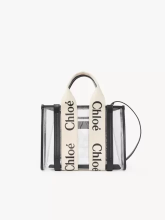 Piccola borsa tote Woody in gelatina e pelle