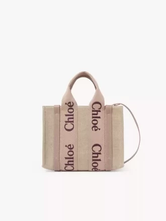 Piccola borsa tote Woody in lino