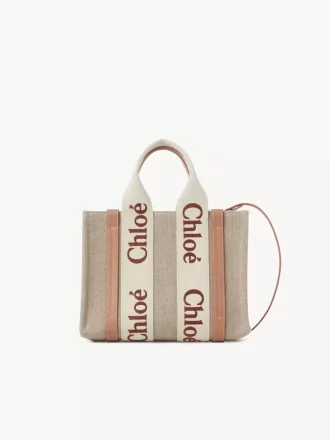 Piccola borsa tote Woody in lino