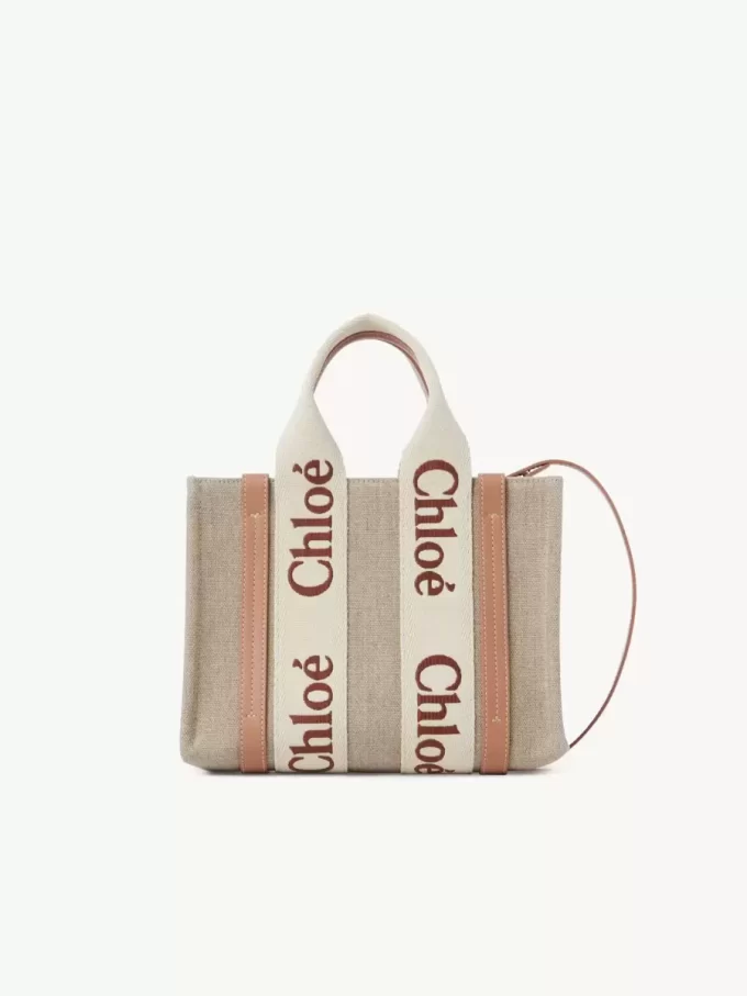 Piccola borsa tote Woody in lino Piccola borsa tote Woody in lino