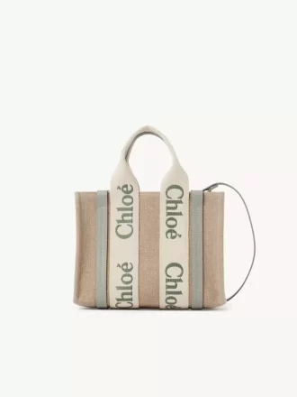 Piccola borsa tote Woody in lino