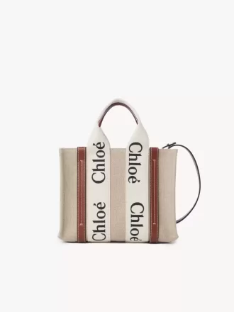 Piccola borsa tote Woody in lino