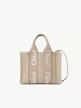 Piccola borsa tote Woody in lino