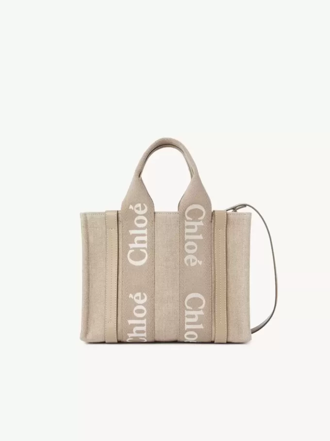 Piccola borsa tote Woody in lino Piccola borsa tote Woody in lino