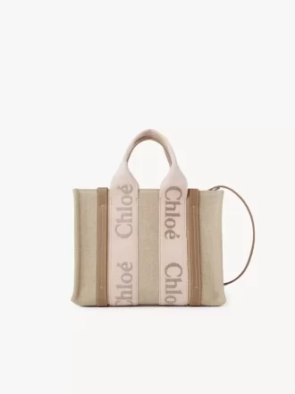 Piccola borsa tote Woody in lino