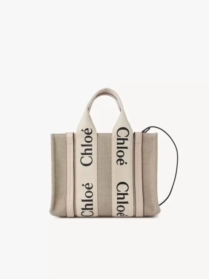 Piccola borsa tote Woody in lino Piccola borsa tote Woody in lino