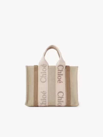 Piccola borsa tote Woody in lino