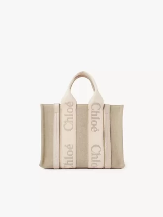 Piccola borsa tote Woody in lino