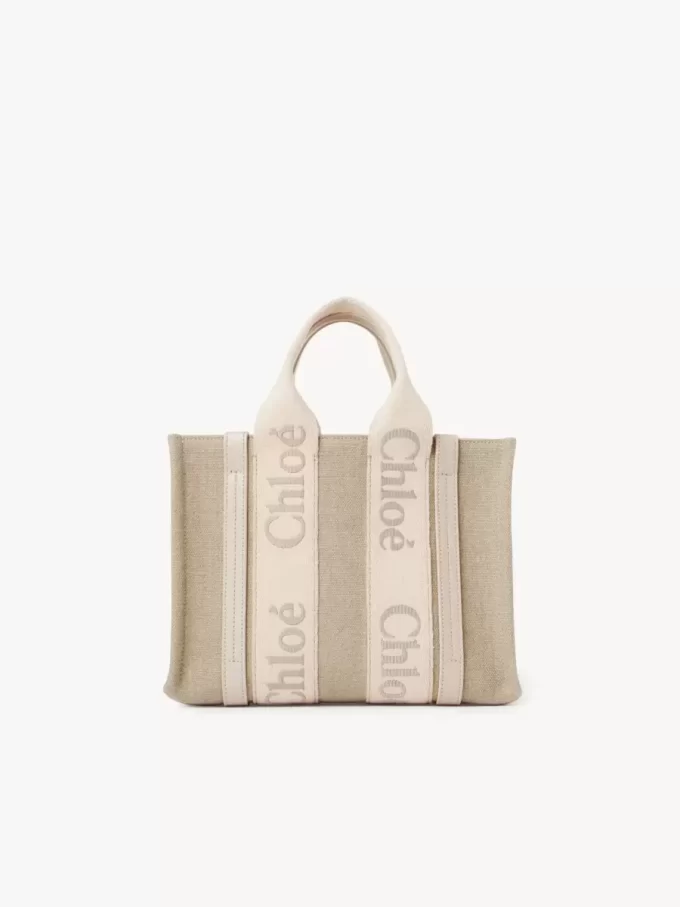 Piccola borsa tote Woody in lino Piccola borsa tote Woody in lino