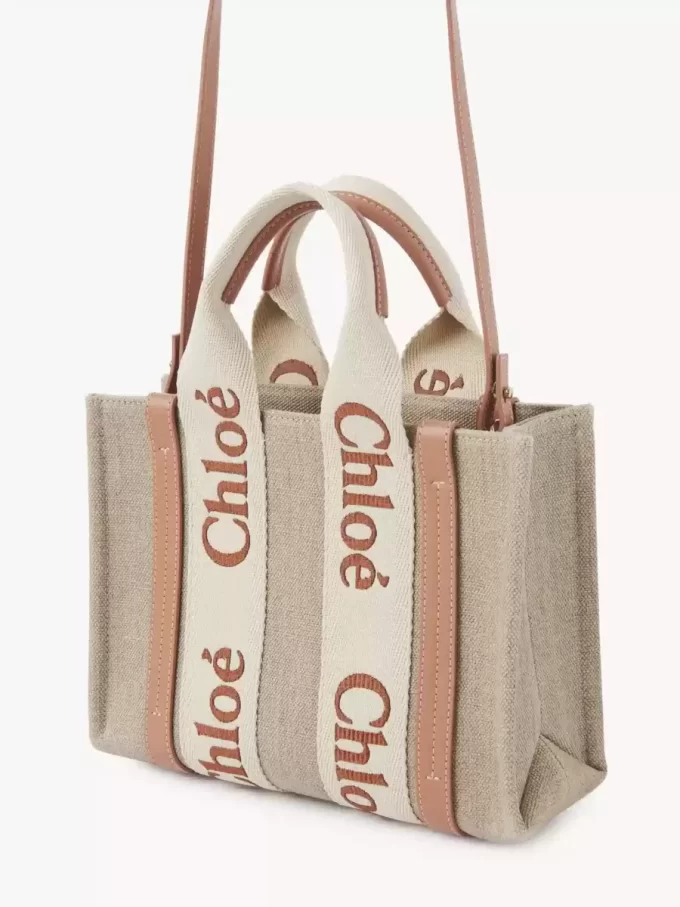 Piccola borsa tote Woody in lino Piccola borsa tote Woody in lino