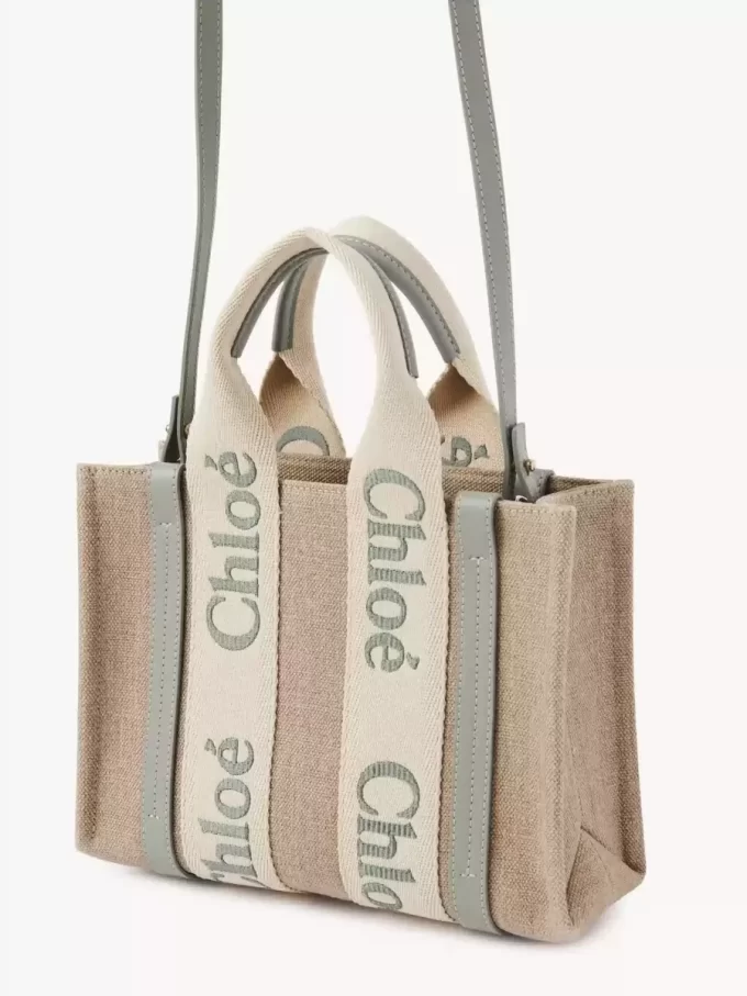 Piccola borsa tote Woody in lino Piccola borsa tote Woody in lino